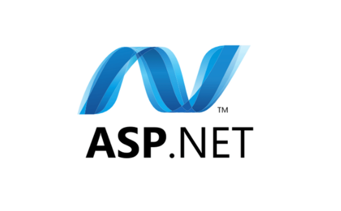 The ASP.NET logo on a white background features.