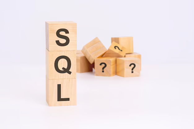 Wooden cubes one on one with the inscription SQL
