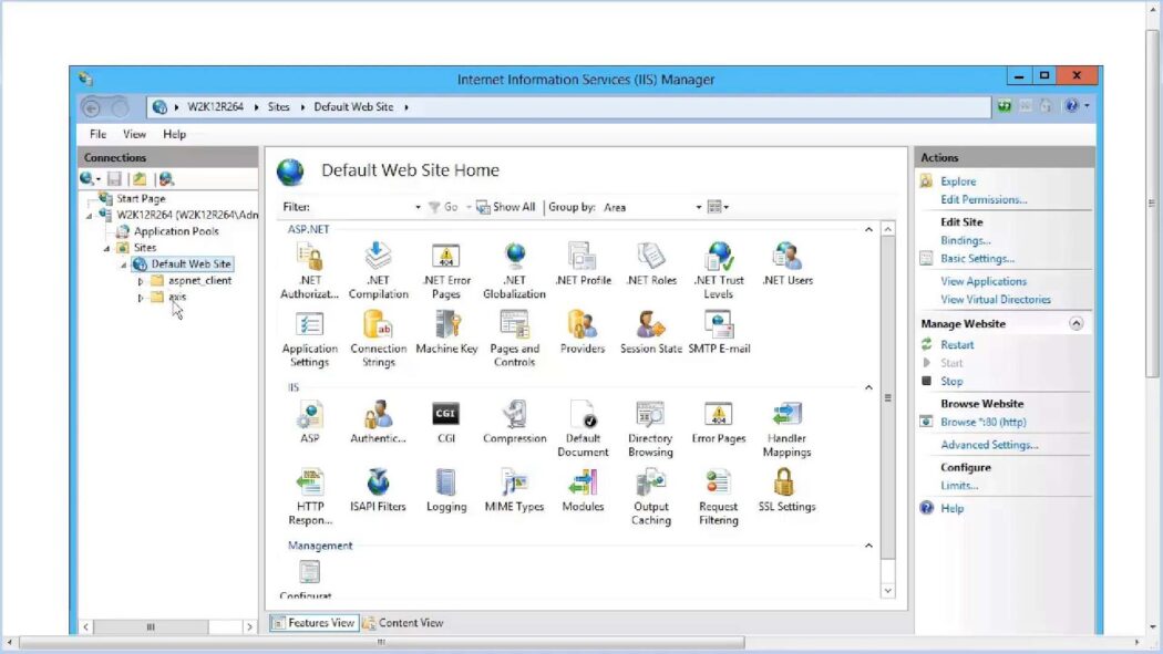 Process of corticon configuring iis 8.5