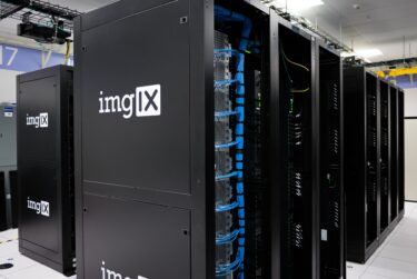 An image of a dedicated server rack in a data center.