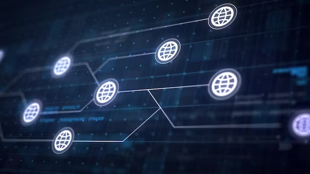 Internet globes connected to each other
