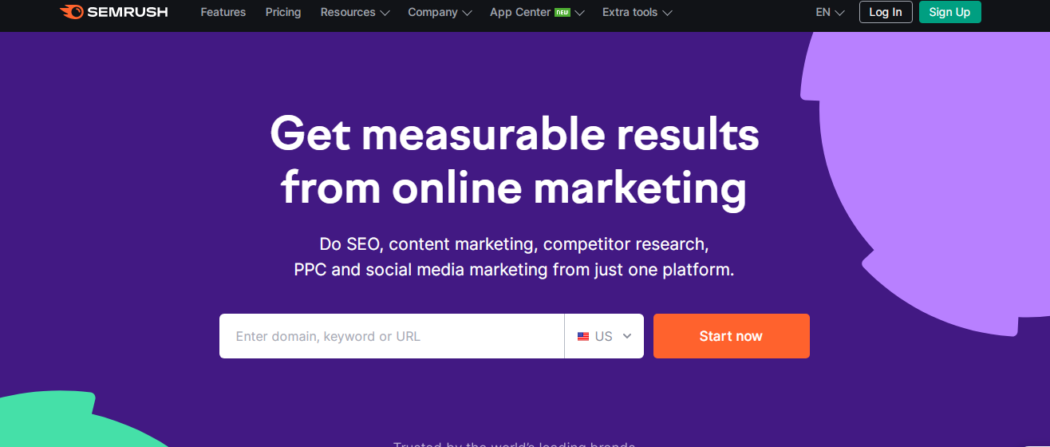 SEMrush website homepage