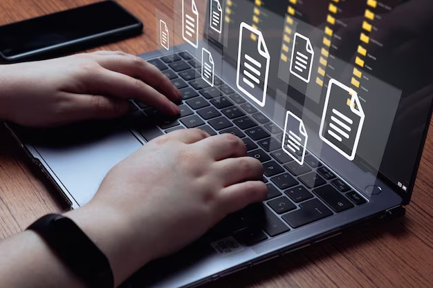 A man working at a computer
