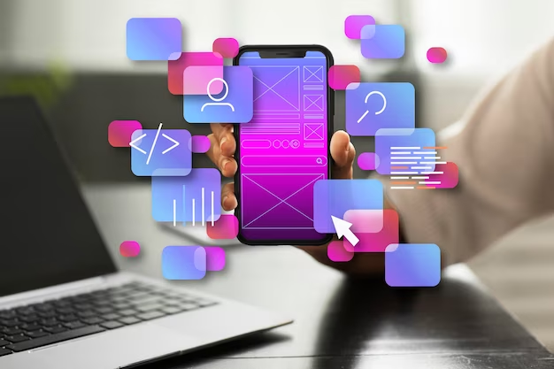 Phone with icons of different applications