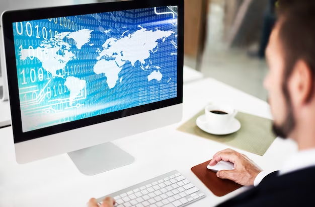 A person works at a computer