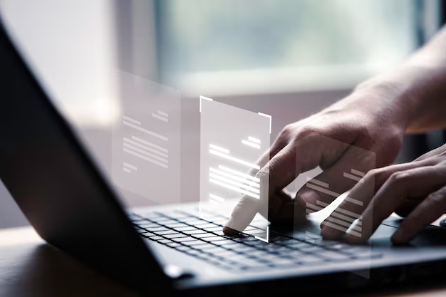 A person is working on a computer