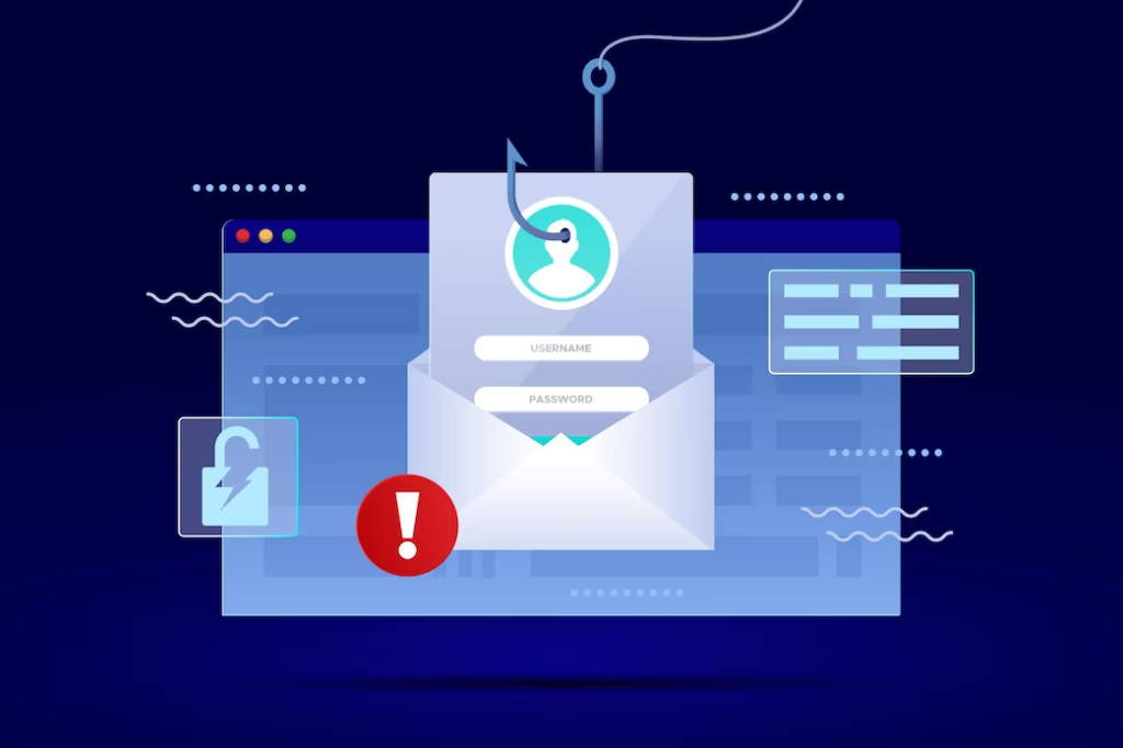 phishing attack - the hook and email account, webpage behind